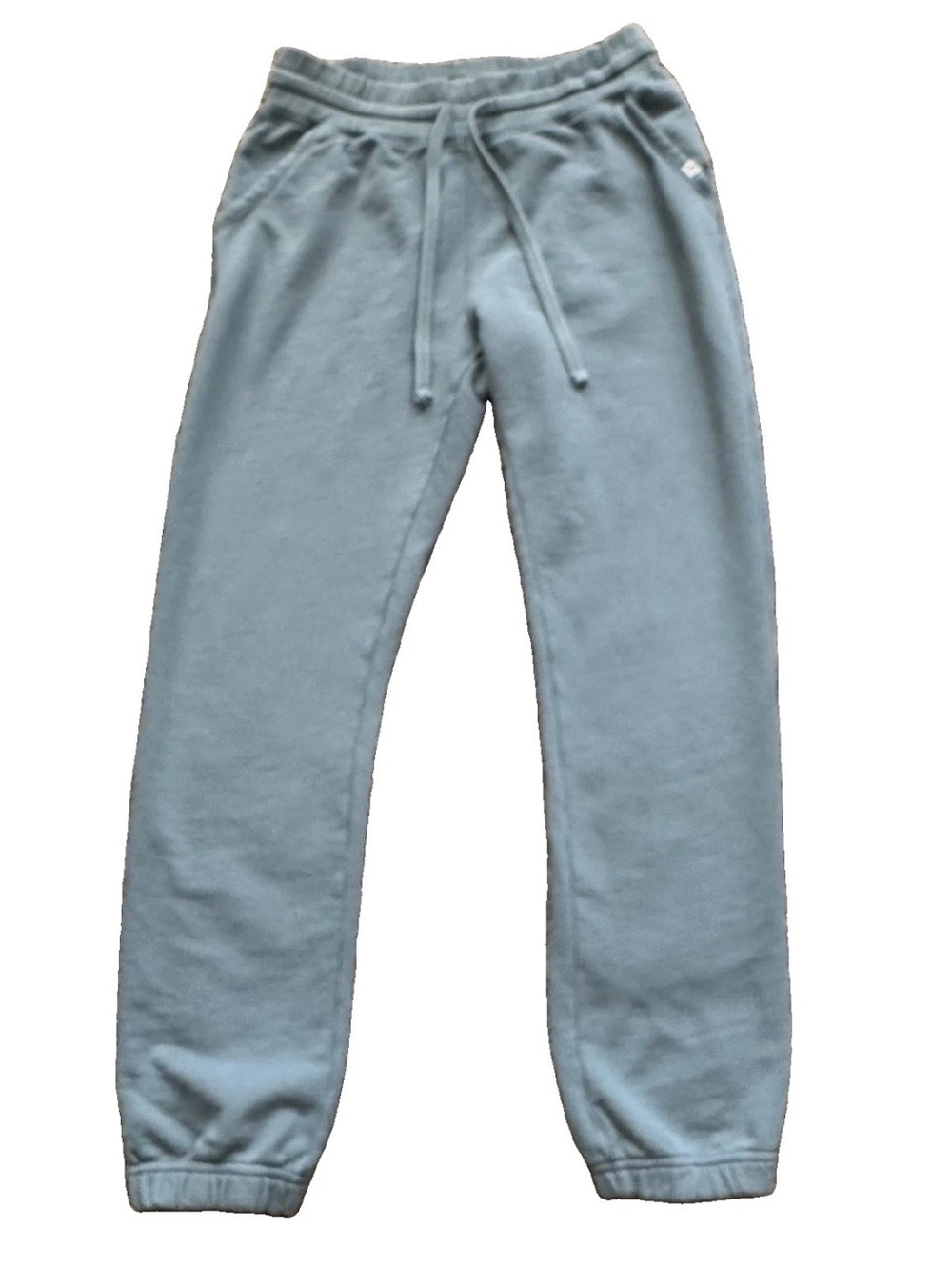 Pact 100% Organic Cotton Jogger Sweatpants Blue Gray Small Drawstring Pockets